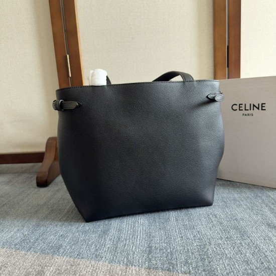 Replica Borse Alta Qualità a tracolla Celine Cabas Anais Triomphe piccola nera grana Riproduzione Fedele Replica Borse Alta Qualità a tracolla Celine Cabas Anais Triomphe piccola nera grana imitazioni