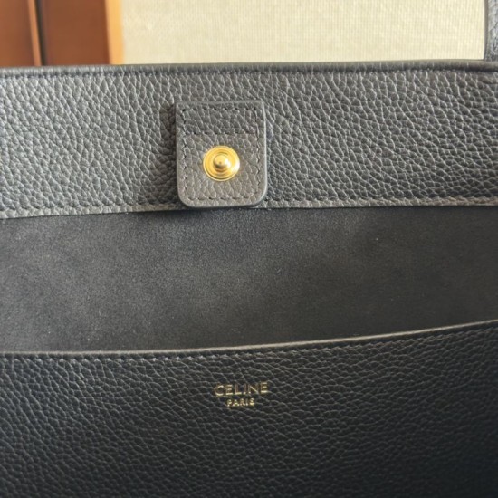 Replica Borse Alta Qualità a tracolla Celine Cabas Anais Triomphe piccola nera grana Riproduzione Fedele Replica Borse Alta Qualità a tracolla Celine Cabas Anais Triomphe piccola nera grana imitazioni