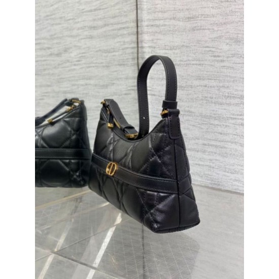 Replica Mini borsa Dior Miss Caro Cigale Dior Macrocannage nera Riproduzione Fedele Mini borsa Dior Miss Caro Cigale replica Dior Macrocannage nera imitazioni
