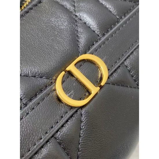 Replica Mini borsa Dior Miss Caro Cigale Dior Macrocannage nera Riproduzione Fedele Mini borsa Dior Miss Caro Cigale replica Dior Macrocannage nera imitazioni