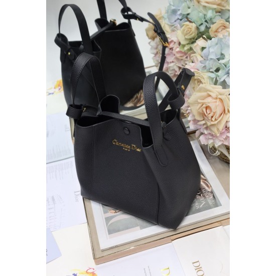 Replica Borse Alta Qualità a secchiello Dior Signature piccola/media nera Riproduzione Fedele Replica Borse Alta Qualità a secchiello Dior Signature piccola/media nera imitazioni