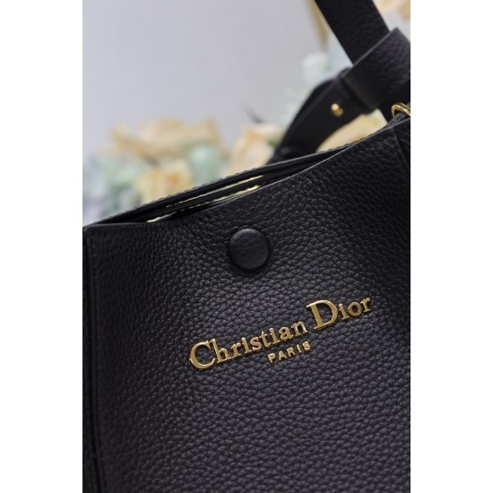 Replica Borse Alta Qualità a secchiello Dior Signature piccola/media nera Riproduzione Fedele Replica Borse Alta Qualità a secchiello Dior Signature piccola/media nera imitazioni