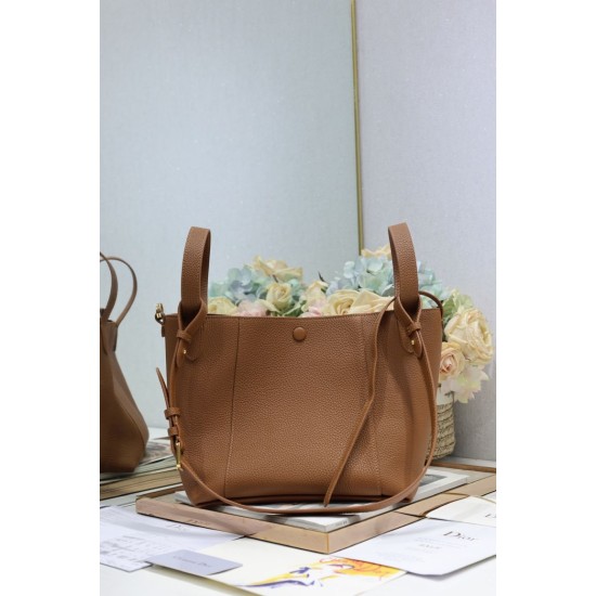 Riproduzione Fedele Borsa a secchiello Dior Signature piccola/media marrone Imitazioni imitazioni