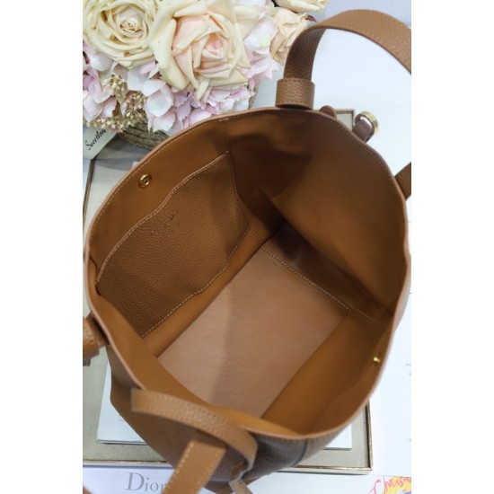 Riproduzione Fedele Borsa a secchiello Dior Signature piccola/media marrone Imitazioni imitazioni
