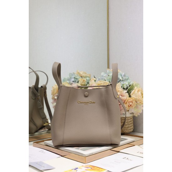 Replica Borsa a secchiello Dior Signature piccola/media grigia Riproduzione Fedele Replica Borsa a secchiello Dior Signature piccola/media grigia imitazioni