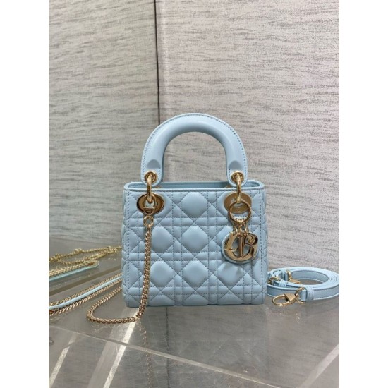 Replica Mini Borsa Dior Lady Dior con O-link Cannage Blu Imitazioni Riproduzione Fedele Replica Mini Borsa Dior Lady Dior con O-link Cannage Blu Imitazioni imitazioni
