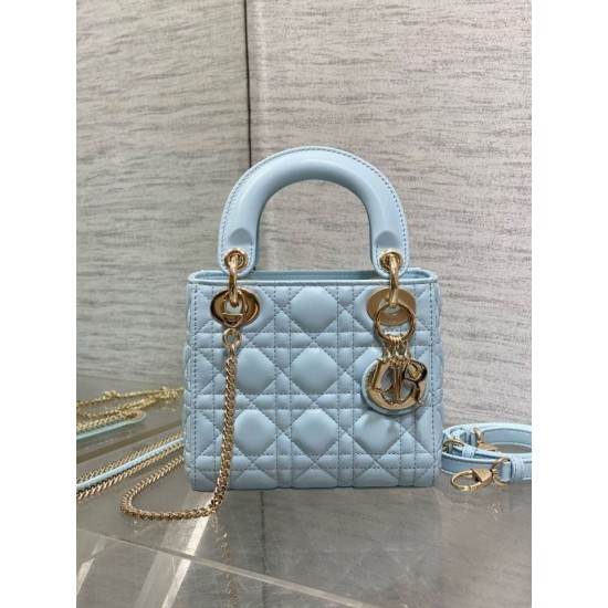 Replica Mini Borsa Dior Lady Dior con O-link Cannage Blu Imitazioni Riproduzione Fedele Replica Mini Borsa Dior Lady Dior con O-link Cannage Blu Imitazioni imitazioni