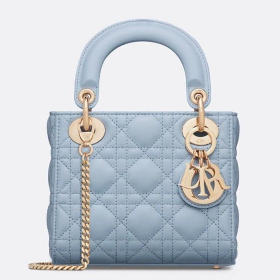 Replica Mini Borsa Dior Lady Dior con O-link Cannage Blu Imitazioni Riproduzione Fedele Replica Mini Borsa Dior Lady Dior con O-link Cannage Blu Imitazioni imitazioni