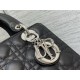 Replica Borsa Dior Lady Dior Media in Pelle di Vitello Granata Nera Imitazioni Riproduzione Fedele replica Dior Lady Dior Media in Pelle di Vitello Granata Nera Imitazioni imitazioni