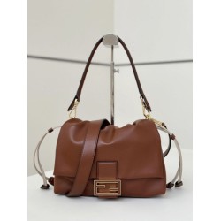 Borsa Fendi Mamma Baguette Media/Grande Replica Nappa Caffè Outlet