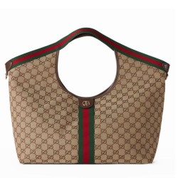 Riproduzione Fedele Borsa Replica tote Gucci Giglio grande 853971 caffè/blu Imitazione imitazioni