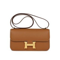 Riproduzione Fedele Borsa Hermès Constance Elan Long Clutch Etoupe Epsom Replica Hermès Marrone/Grigio Imitazione imitazioni
