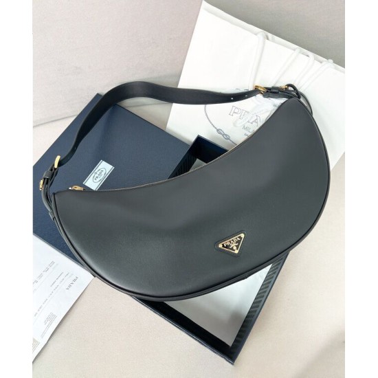 Replica Borsa a tracolla Prada Demi-lune Grande 1BC255 Nero/Bianco/Caffè Riproduzione Fedele Borsa a tracolla Prada Demi-lune Grande Replica 1BC255 Nero/Bianco/Caffè imitazioni