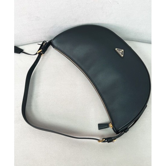 Replica Borsa a tracolla Prada Demi-lune Grande 1BC255 Nero/Bianco/Caffè Riproduzione Fedele Borsa a tracolla Prada Demi-lune Grande Replica 1BC255 Nero/Bianco/Caffè imitazioni