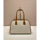 Replica Borse tote media Prada in misto lino 1BG572 Caffè Riproduzione Fedele Replica Borse tote media Prada in misto lino 1BG572 Caffè imitazioni