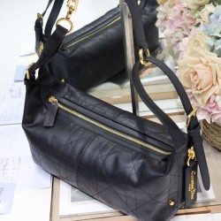 Replica Borse Alta Qualità Dior Piccola/Media D-Journey in Vitello Liscio Vintage Nero Riproduzione Fedele Borse Replica Alta Qualità Dior Piccola/Media D-Journey in Vitello Liscio Vintage Nero imitazioni