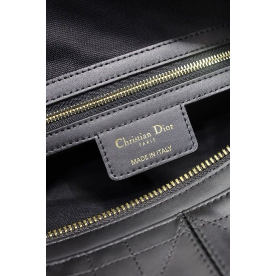 Replica Borse Alta Qualità Dior Piccola/Media D-Journey in Vitello Liscio Vintage Nero Riproduzione Fedele Borse Replica Alta Qualità Dior Piccola/Media D-Journey in Vitello Liscio Vintage Nero imitazioni