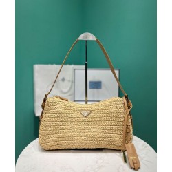 Borsa grande all'uncinetto Prada Aimee Albicocca Borsa grande all'uncinetto Prada Aimee Albicocca