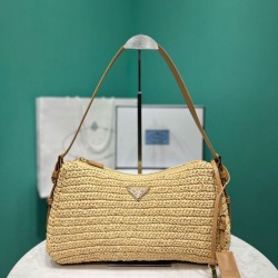 Replica Borsa grande all'uncinetto Prada Aimee Albicocca Riproduzione Fedele Borsa grande all'uncinetto Prada Aimee Albicocca imitazioni