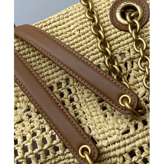 Replica Shopping Jamie YSL Saint Laurent in rafia Albicocca Riproduzione Fedele Shopping Jamie YSL Saint Laurent in rafia Albicocca imitazioni