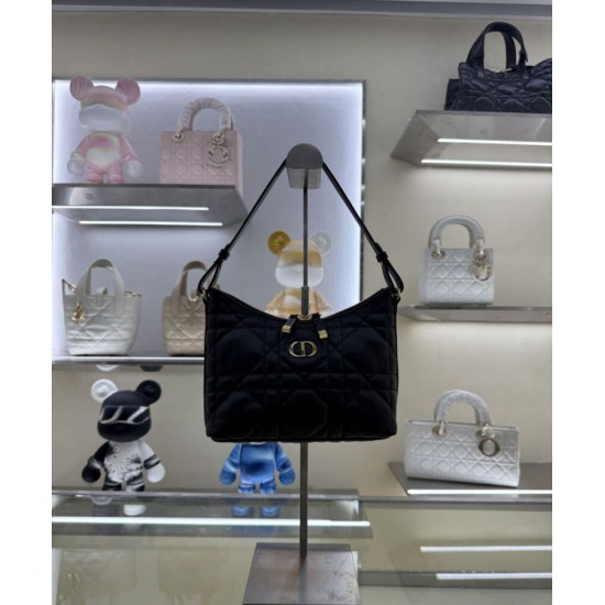 Replica Mini borsa Christian Dior Miss Caro Diorling con catena, nera Riproduzione Fedele Mini borsa Christian Dior Miss Caro Diorling con catena, nera imitazioni