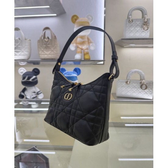 Replica Mini borsa Christian Dior Miss Caro Diorling con catena, nera Riproduzione Fedele Mini borsa Christian Dior Miss Caro Diorling con catena, nera imitazioni