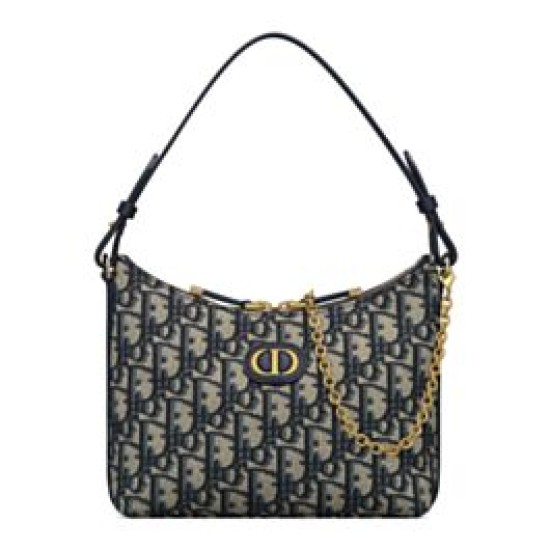 Replica Mini borsa Christian Dior 30 Montaigne Diorling con catena, blu scuro Riproduzione Fedele Mini borsa Christian Dior 30 Montaigne Diorling con catena, blu scuro imitazioni