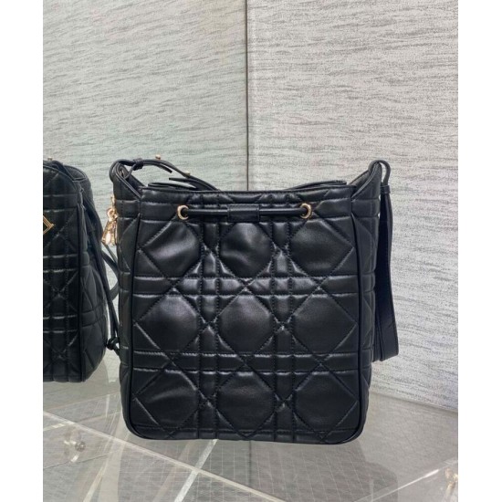 Replica Borsa Christian Dior D-Motion media nera Riproduzione Fedele Borsa Christian Dior D-Motion media nera imitazioni