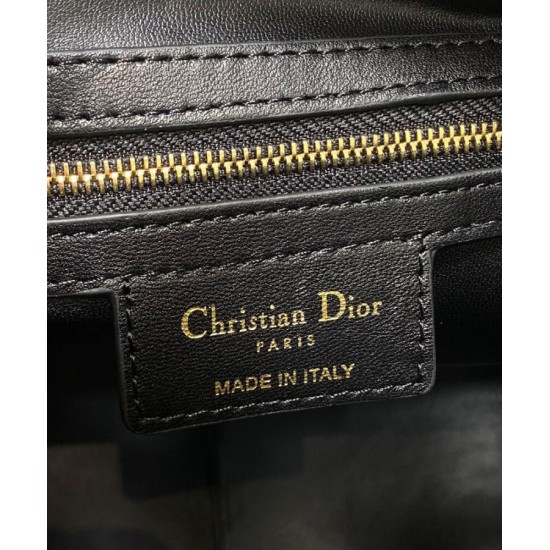 Replica Borsa Christian Dior D-Motion media nera Riproduzione Fedele Borsa Christian Dior D-Motion media nera imitazioni
