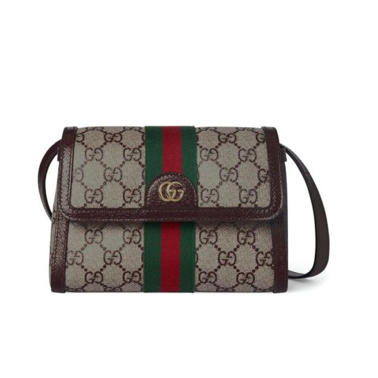 Riproduzione Fedele Dettagli perfetti Borsa a tracolla Gucci Ophidia mini 838481 Caffè scuro imitazioni