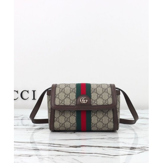 Riproduzione Fedele Dettagli perfetti Borsa a tracolla Gucci Ophidia mini 838481 Caffè scuro imitazioni