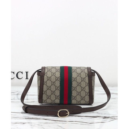 Riproduzione Fedele Dettagli perfetti Borsa a tracolla Gucci Ophidia mini 838481 Caffè scuro imitazioni