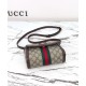 Riproduzione Fedele Dettagli perfetti Borsa a tracolla Gucci Ophidia mini 838481 Caffè scuro imitazioni