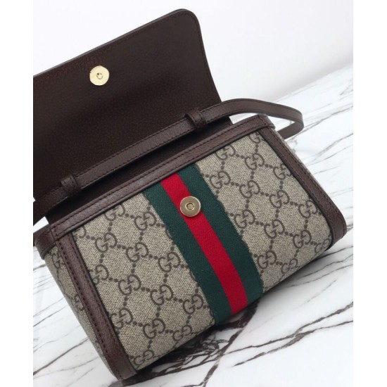 Riproduzione Fedele Dettagli perfetti Borsa a tracolla Gucci Ophidia mini 838481 Caffè scuro imitazioni