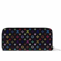Riproduzione Fedele replica Portafoglio Louis Vuitton LV x TM Clemence in tela Monogram Multicolore M13408 imitazioni