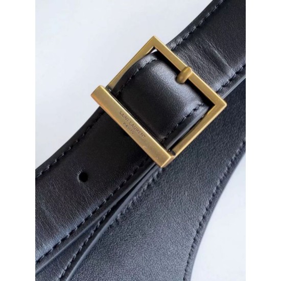 Replica Borse Alta Qualità a tracolla piccola Saint Laurent Le 5 À 7 morbida in rafia nera Riproduzione Fedele Borse Replica Alta Qualità a tracolla piccola Saint Laurent Le 5 À 7 morbida in rafia nera imitazioni