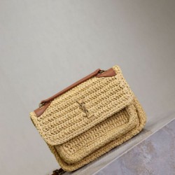 Replica Dettagli perfetti Mini borsa Saint Laurent Niki in rafia naturale Riproduzione Fedele Dettagli perfetti Mini borsa Saint Laurent Niki in rafia naturale imitazioni