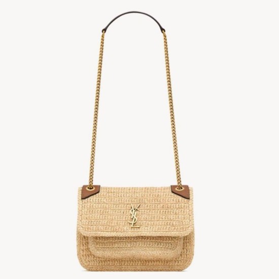 Replica Dettagli perfetti Mini borsa Saint Laurent Niki in rafia naturale Riproduzione Fedele Dettagli perfetti Mini borsa Saint Laurent Niki in rafia naturale imitazioni