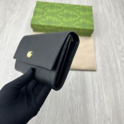 Replica Portafoglio continentale Gucci GG Marmont bicolore 456116 Nero