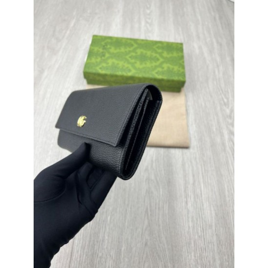Replica Portafoglio continentale Gucci GG Marmont bicolore 456116 Nero