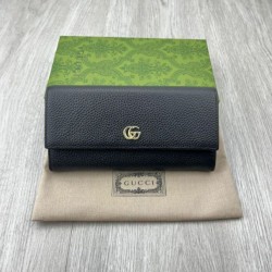 Replica Portafoglio continentale Gucci GG Marmont bicolore 456116 Nero