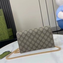 Portafoglio Gucci GG Marmont con catena 497985 Rosa