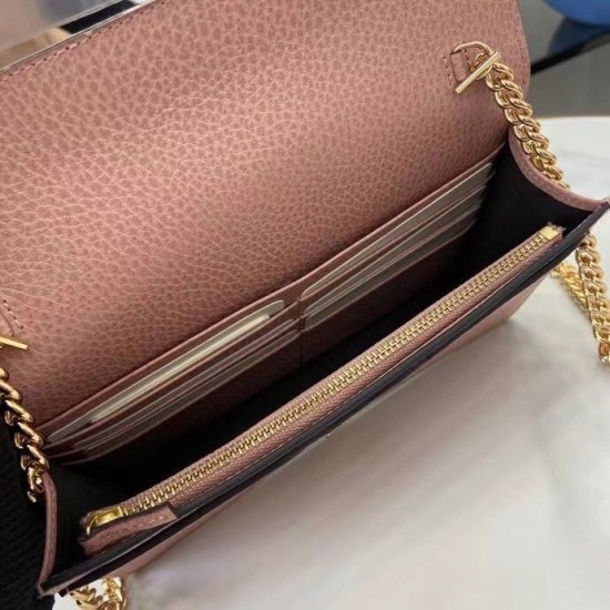 Replica Portafoglio Gucci GG Marmont con catena 497985 Rosa Imitazioni Replica Portafoglio Gucci GG Marmont con catena 497985 Rosa