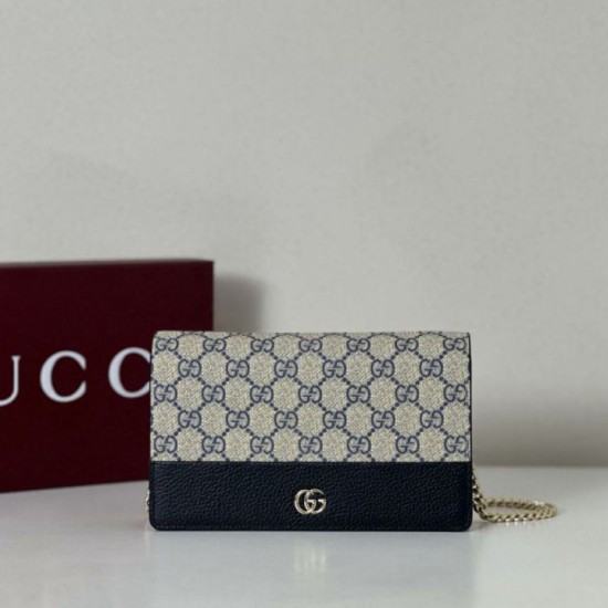Replica Portafoglio Gucci GG Marmont con catena 497985 Nero Imitazioni Replica Portafoglio Gucci GG Marmont con catena 497985 Nero