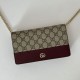 Replica Borsa imitazione Portafoglio Gucci GG Marmont con catena 497985 Rosso