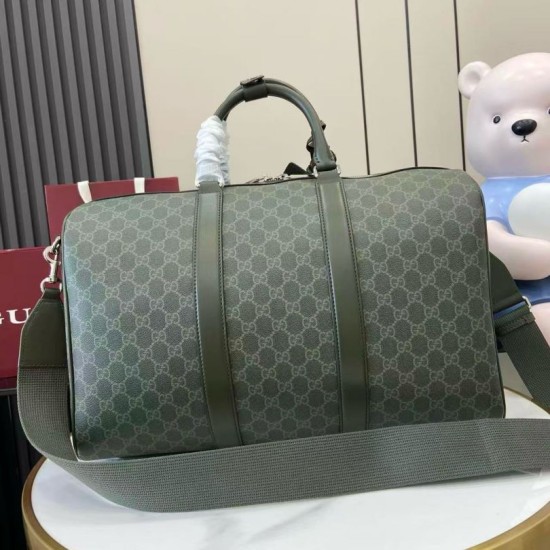 Replica Borsa da viaggio media Gucci GG Monogram 792074 Verde Imitazioni Replica Borsa da viaggio media Gucci GG Monogram 792074 Verde