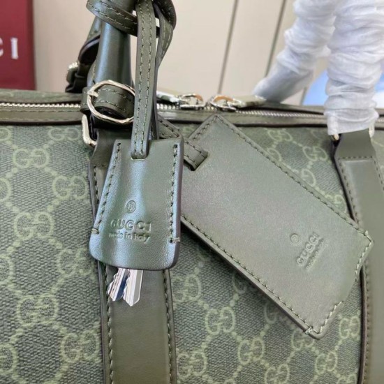 Replica Borsa da viaggio media Gucci GG Monogram 792074 Verde Imitazioni Replica Borsa da viaggio media Gucci GG Monogram 792074 Verde