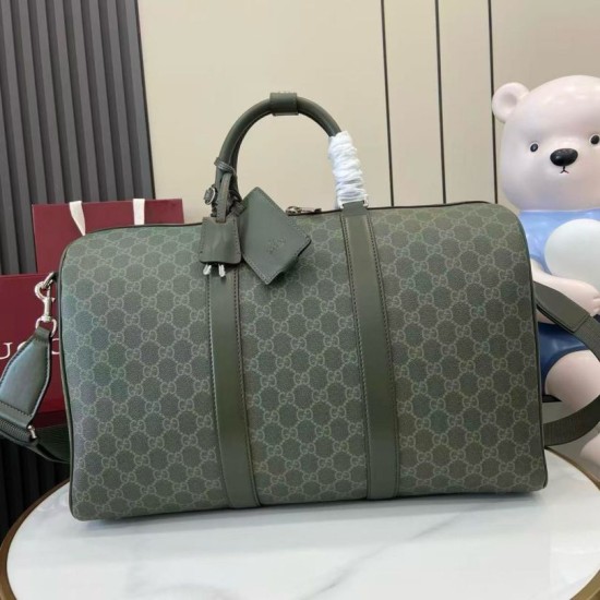 Replica Borsa da viaggio media Gucci GG Monogram 792074 Verde Imitazioni Replica Borsa da viaggio media Gucci GG Monogram 792074 Verde