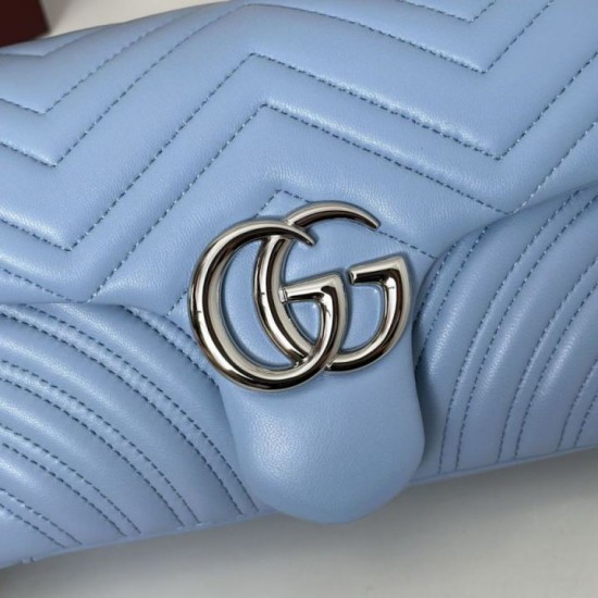 Replica Borsa 1:1 a spalla media Gucci GG Marmont 837267 Blu Imitazioni Replica Borsa 1:1 a spalla media Gucci GG Marmont 837267 Blu