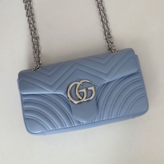 Replica Borsa 1:1 a spalla media Gucci GG Marmont 837267 Blu Imitazioni Replica Borsa 1:1 a spalla media Gucci GG Marmont 837267 Blu